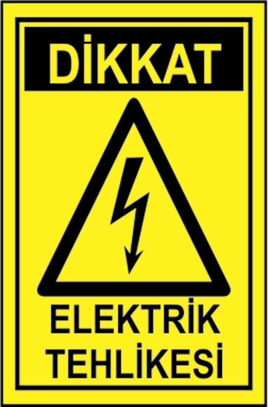 Elektrik Tehlikesi Yapışkan Sticker - Dikkat Elektrik Tehlikesi